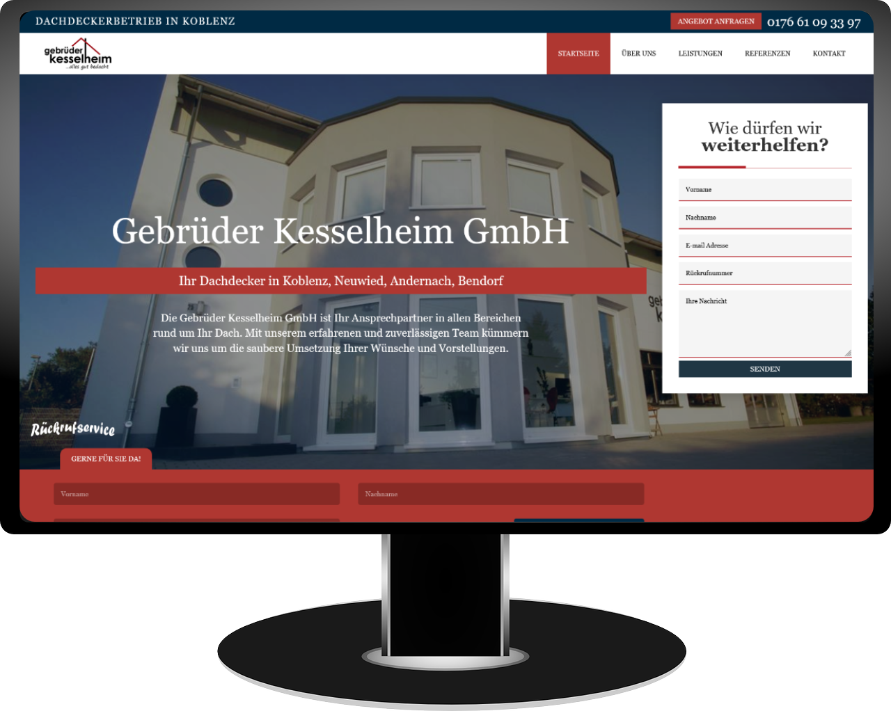 Website Referenz von Dachdecker Kesselheim Koblenz
