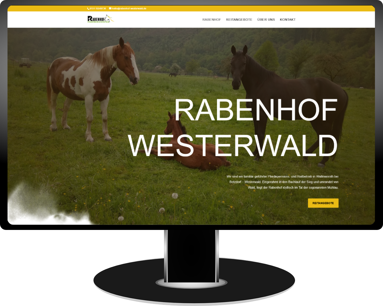 Website Referenz von Rabenhof Westerwald - Pferdepensions- und Reitbetrieb