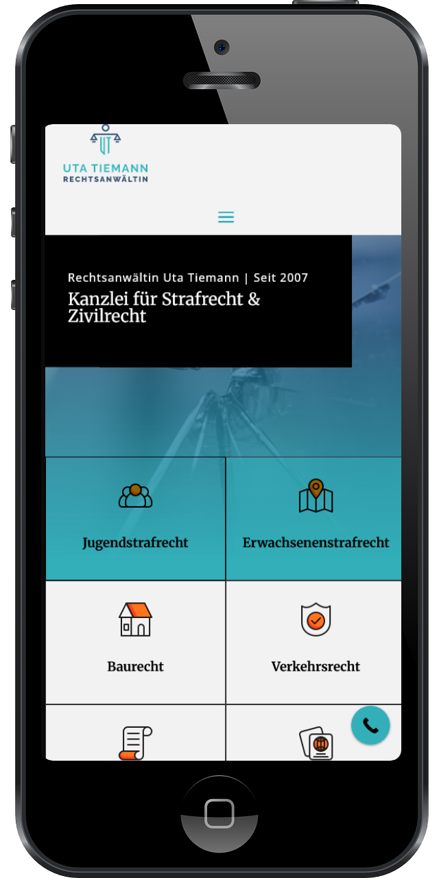 Rechtsanwältin Uta Tiemann Mobil Mobilansicht der neuen Website von Rechtsanwältin Uta Tiemann Ransbach-Baumbach im Westerwald